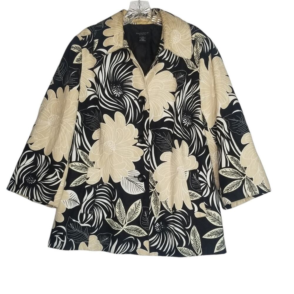 Cool Print Swing Coat Blazer, Size 16